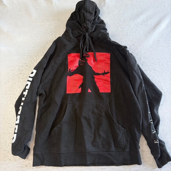 Disturbed Other - Disturbed Hoodie Mens XL Black Evolution Graphic Sleeve Print Heavy Metal